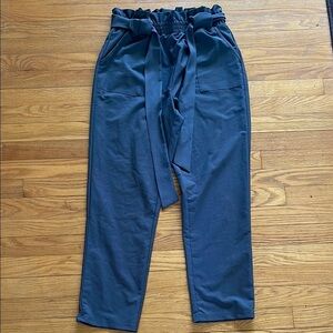 Womens Grey  Tie-Waist Pants